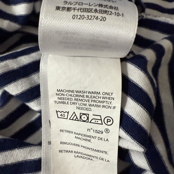 Polo Ralph Lauren Top Women's Large Crew Neck Short Sleeve T-Shirt Logo Stripe - Picture 12 of 12